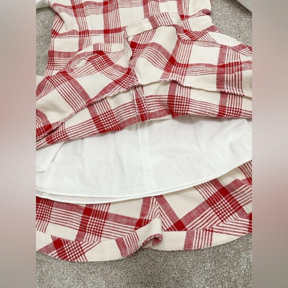 Tanya Taylor Gemma Dress Plaid w Flounce hem & Blouson sleeve - size 6 - NWT - Picture 6 of 16